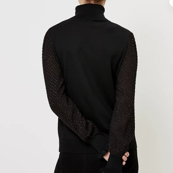 Loft Mixed Media Turtleneck Sweater LG *F - Picture 2 of 8